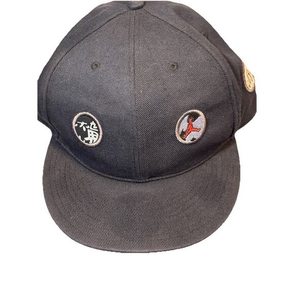 Michael Jordan Patch Mens Hat 4 Patches Jumpman Size 7 7/8 Fitted Black Back - Picture 1 of 5